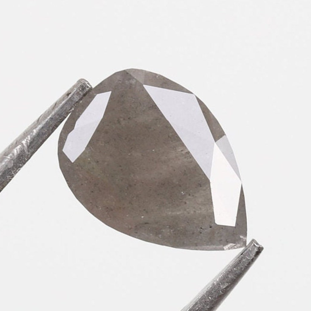 Natural Salt and Pepper 1.80 CT Pear Loose Diamond