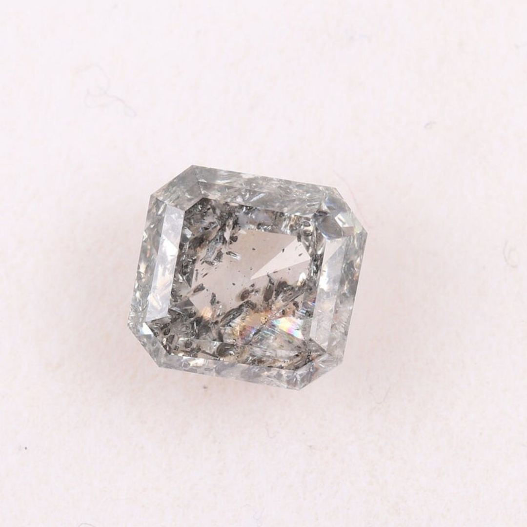 Natural Salt and Pepper 3.35 CT Emerald Loose Diamond