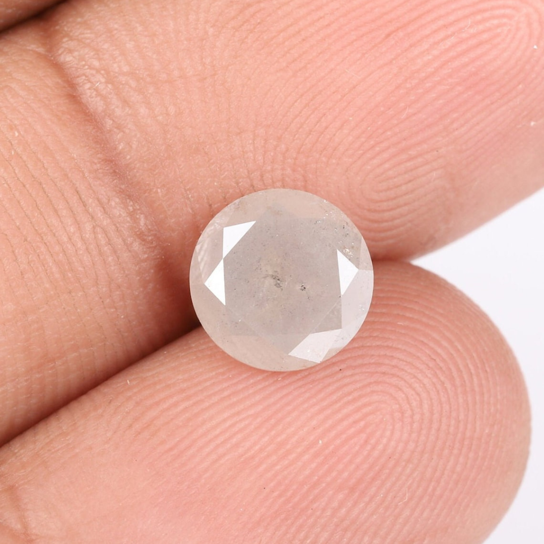 Natural Salt and Pepper 2.80 CT Round Loose Diamond