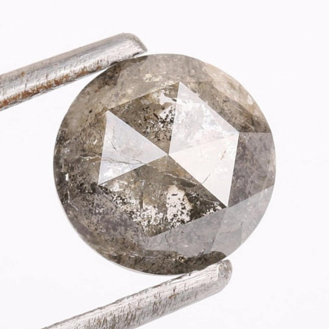 Natural Salt and Pepper 1.90 CT Round Loose Diamond