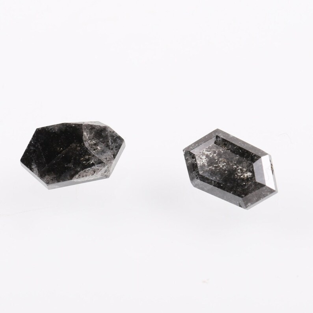 Natural Salt and Pepper 4.35 CT Hexagon Loose Diamond