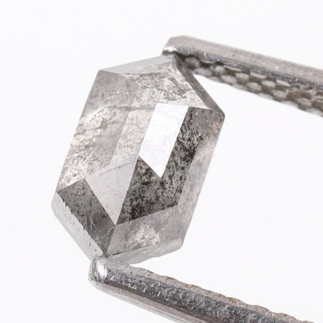 Natural Salt and Pepper 3.80 CT Hexagon Loose Diamond