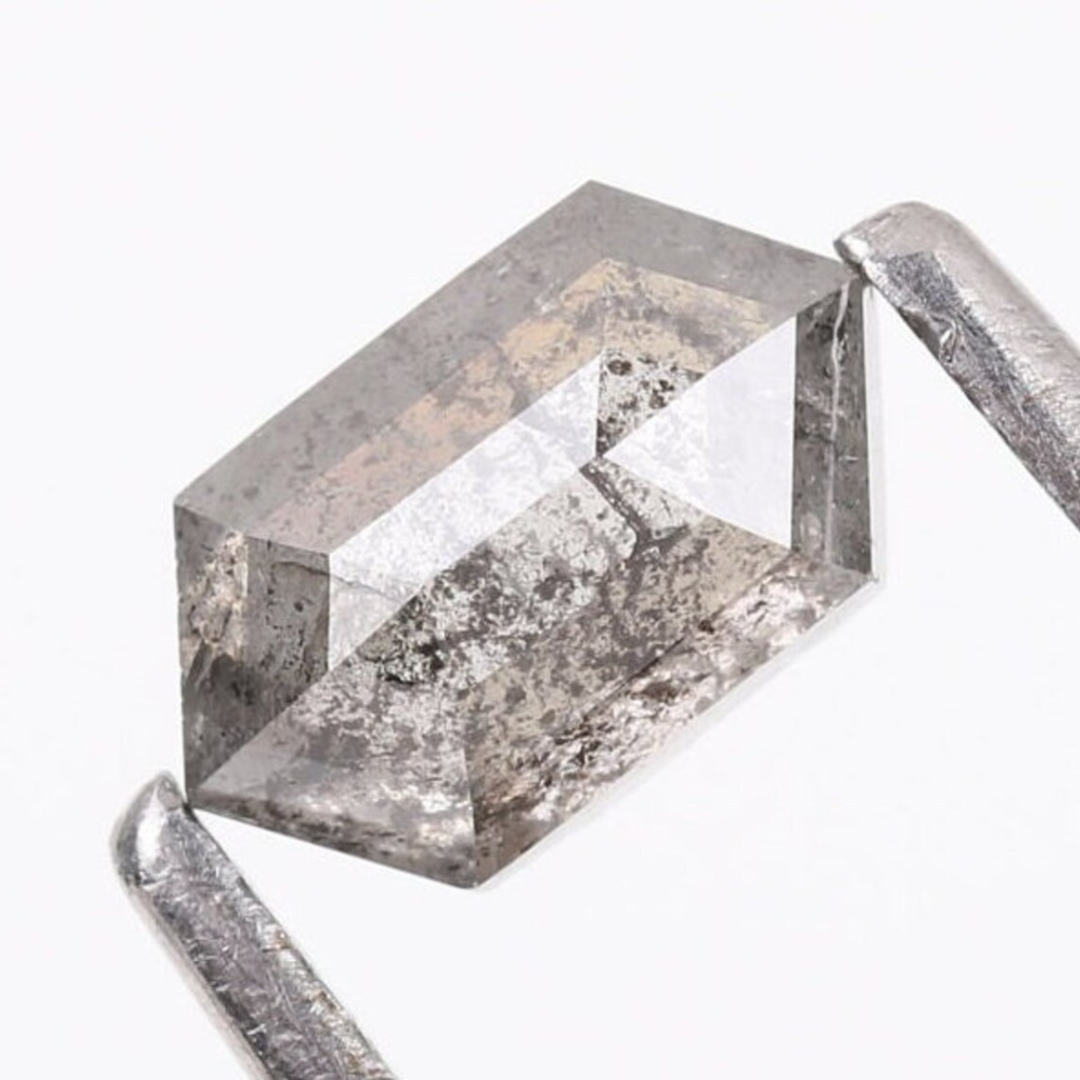 Natural Salt and Pepper 3.80 CT Hexagon Loose Diamond