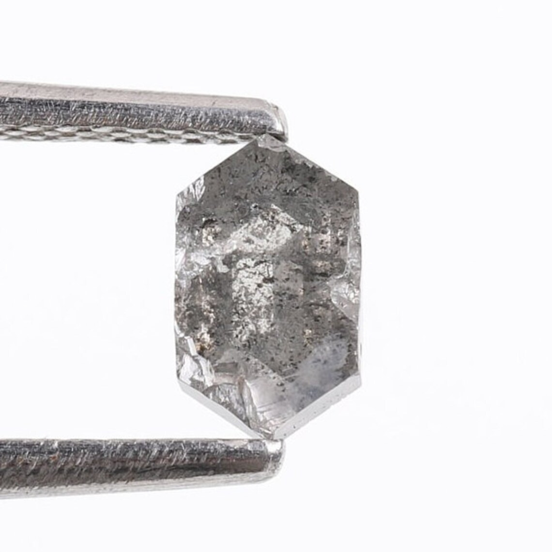 Natural Salt and Pepper 3.80 CT Hexagon Loose Diamond