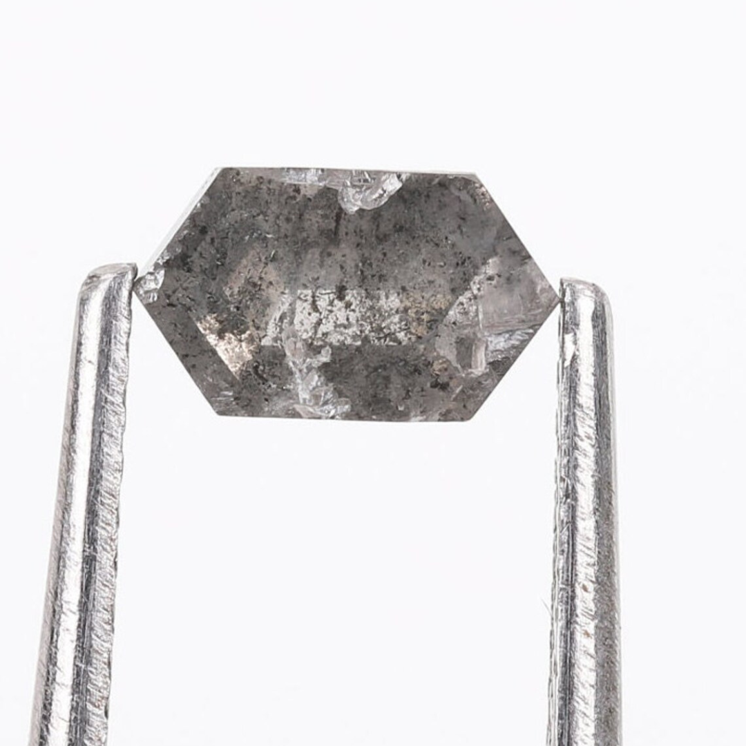 Natural Salt and Pepper 3.80 CT Hexagon Loose Diamond