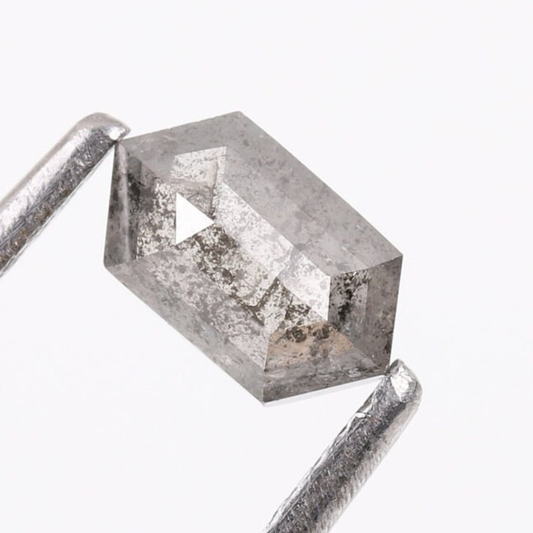 Natural Salt and Pepper 3.80 CT Hexagon Loose Diamond