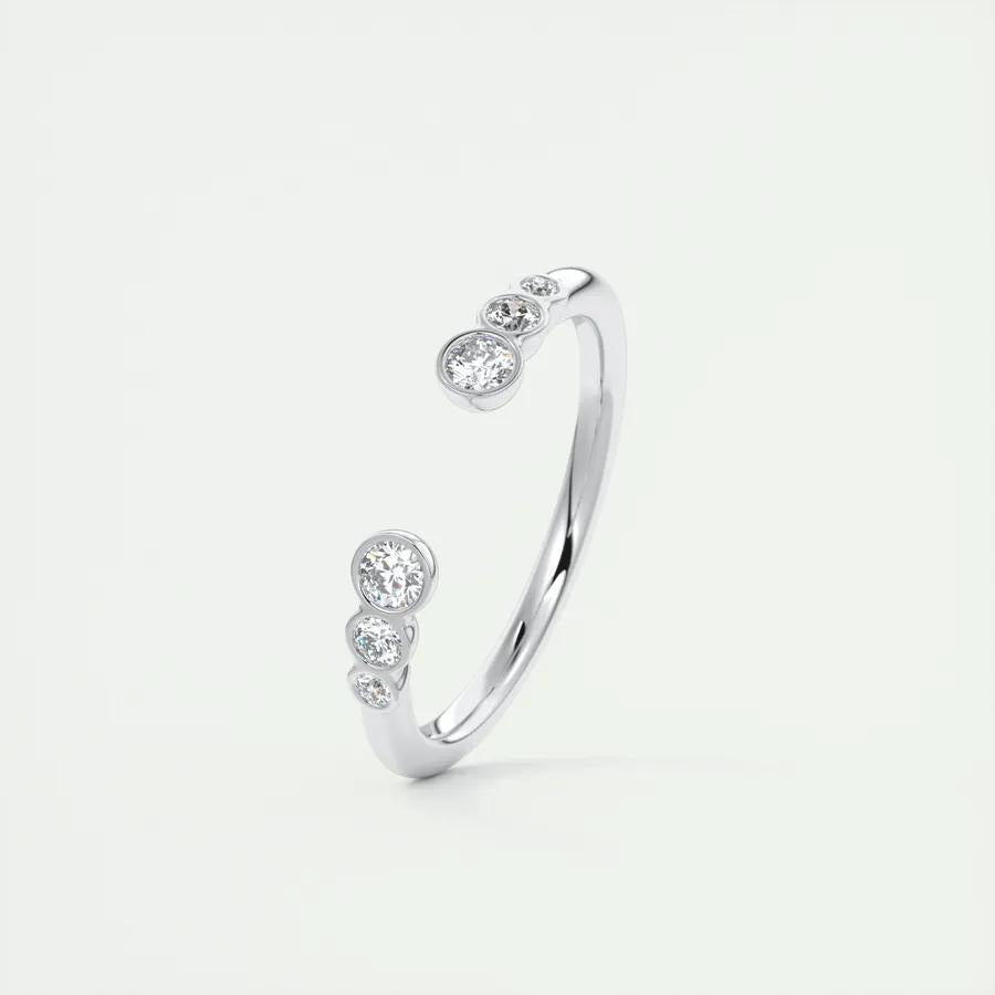 Moissanite 0.40 CT Round Cut Diamond Victorian Engagement Band