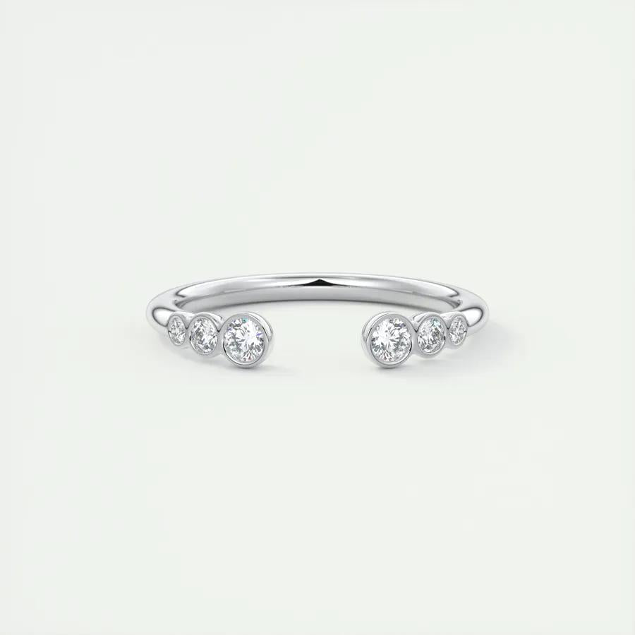 Moissanite 0.40 CT Round Cut Diamond Victorian Engagement Band