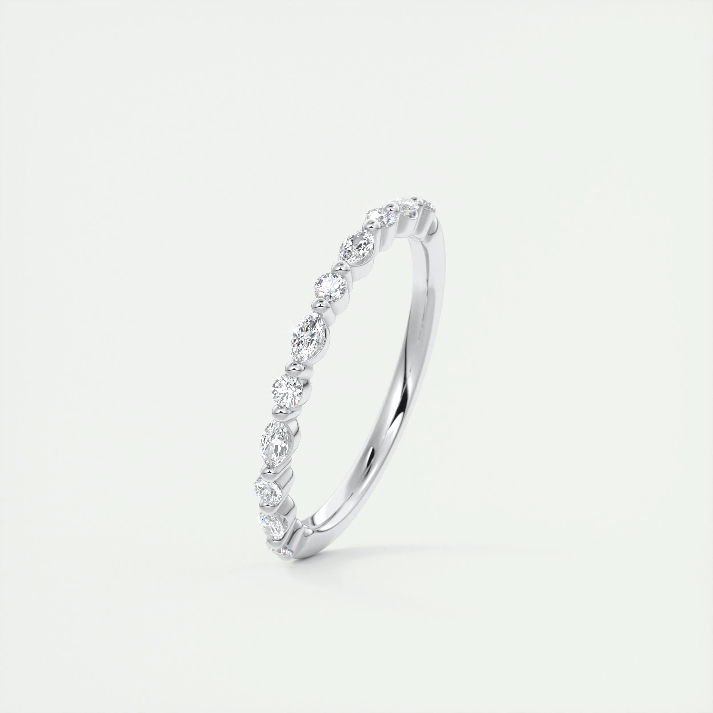 Moissanite 1.70 CT Marquise & Round Cut Diamond Boho & Hippie Anniversary Band