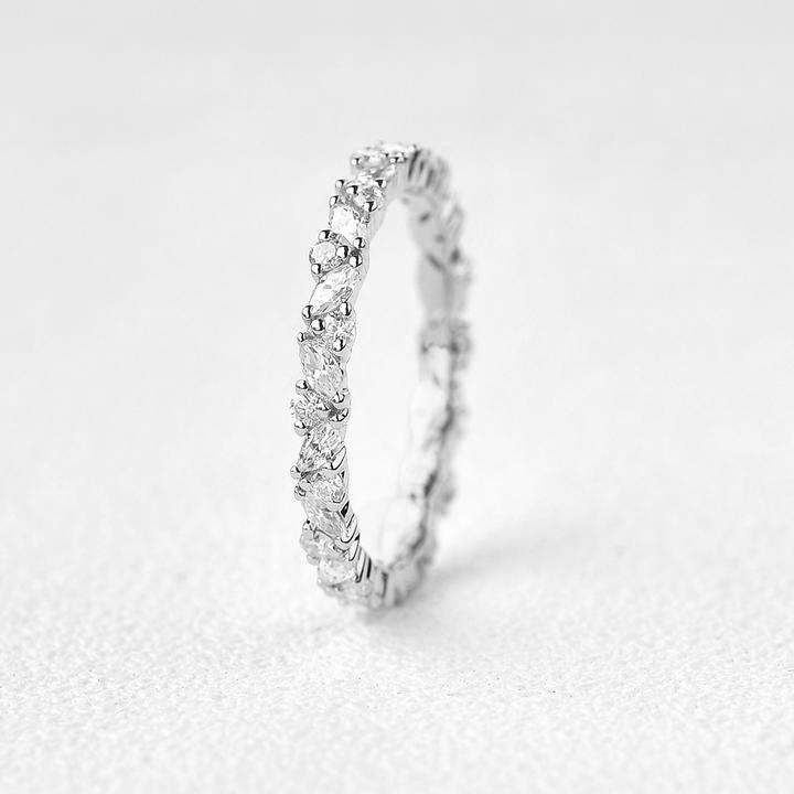 Moissanite 2.15 CT Round Cut Diamond Gothic Wedding Band