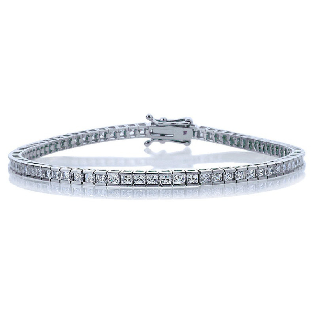 Moissanite 10.50 CT Princess Diamond Art Deco Bracelet