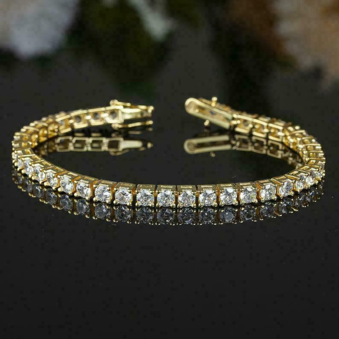 Moissanite 15.00 CT Round Diamond Mid-Century Bracelet