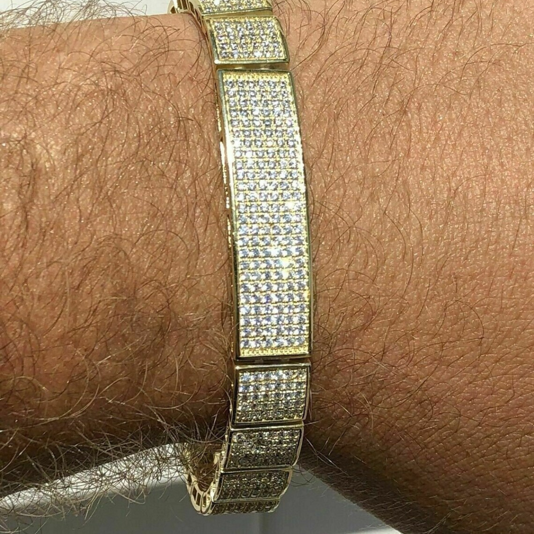 Moissanite 18.50 CT Round Diamond Brutalist Bracelet