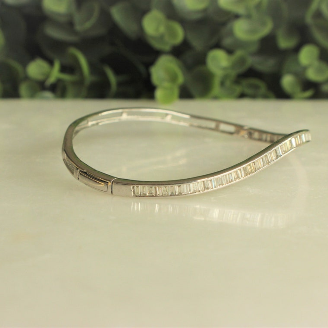 Moissanite 12.00 CT Baguette Diamond Minimalist Bracelet