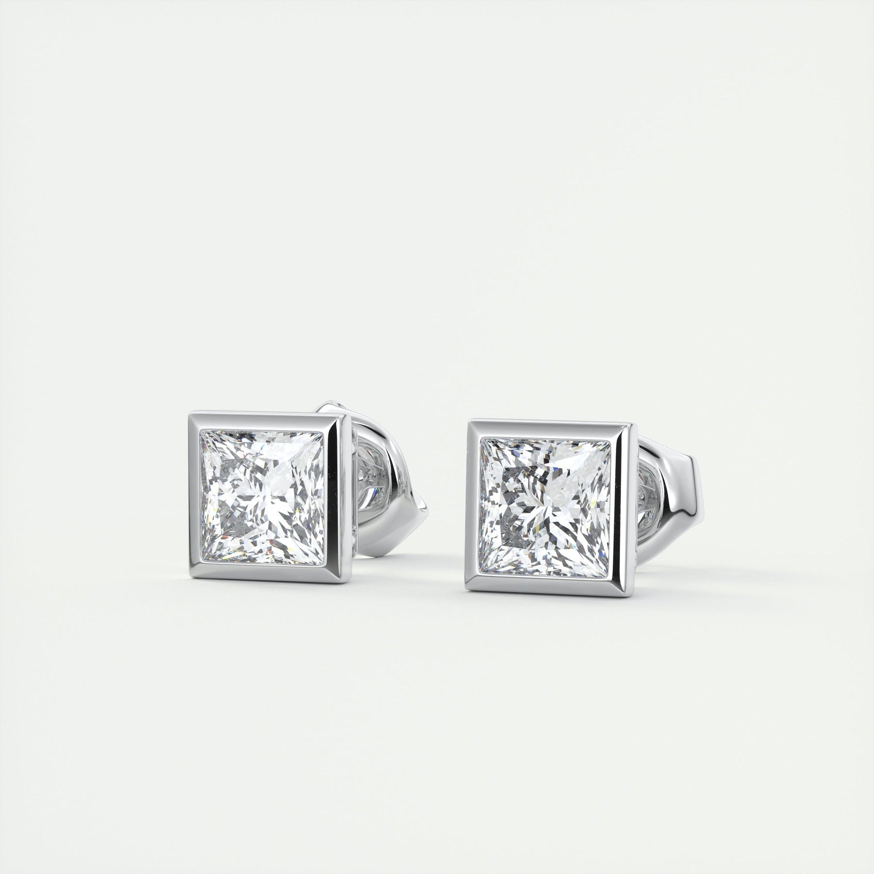 Moissanite 1.50 CT Princess Diamond Stud Earring