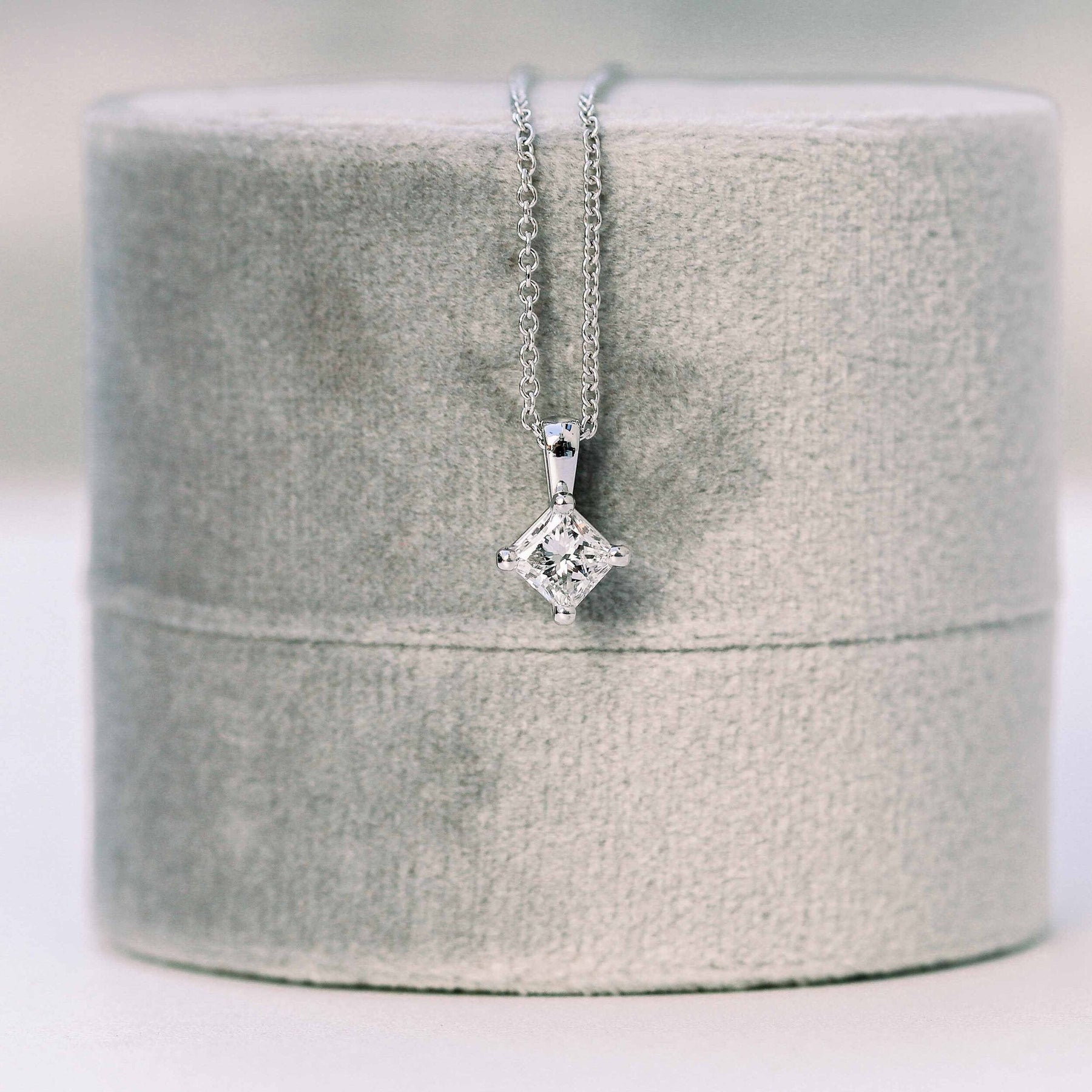 Moissanite 0.60 CT Princess Diamond Necklace