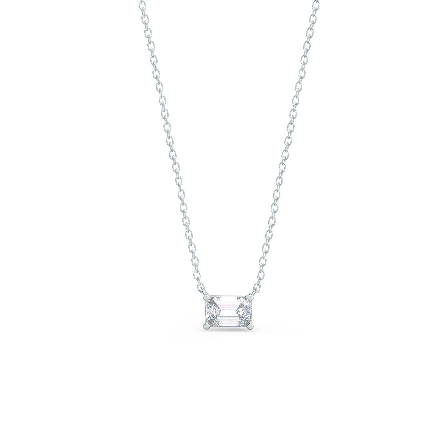 Moissanite 0.35 CT Emerald Diamond Necklace