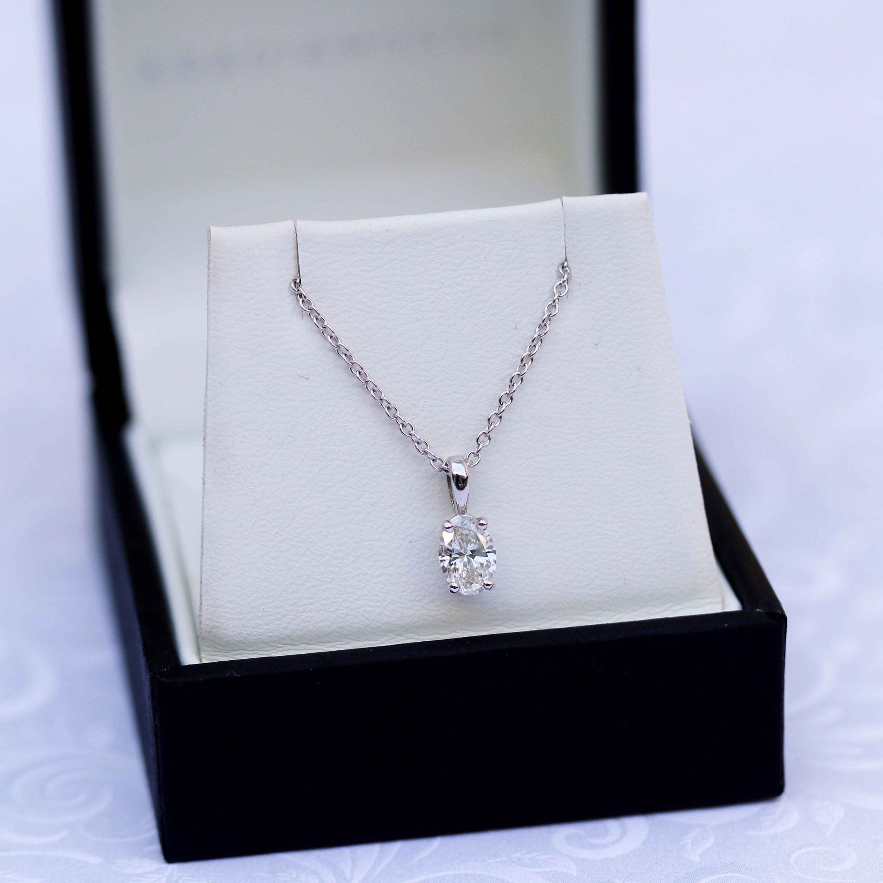 Moissanite 0.30 CT Oval Diamond Necklace