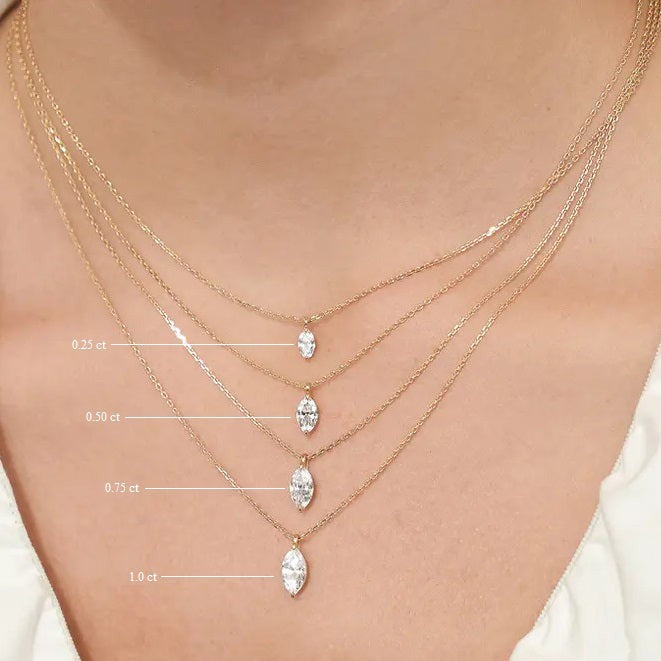 Moissanite 0.90 CT Marquise Diamond Necklace