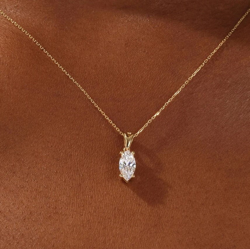 Moissanite 0.90 CT Marquise Diamond Necklace