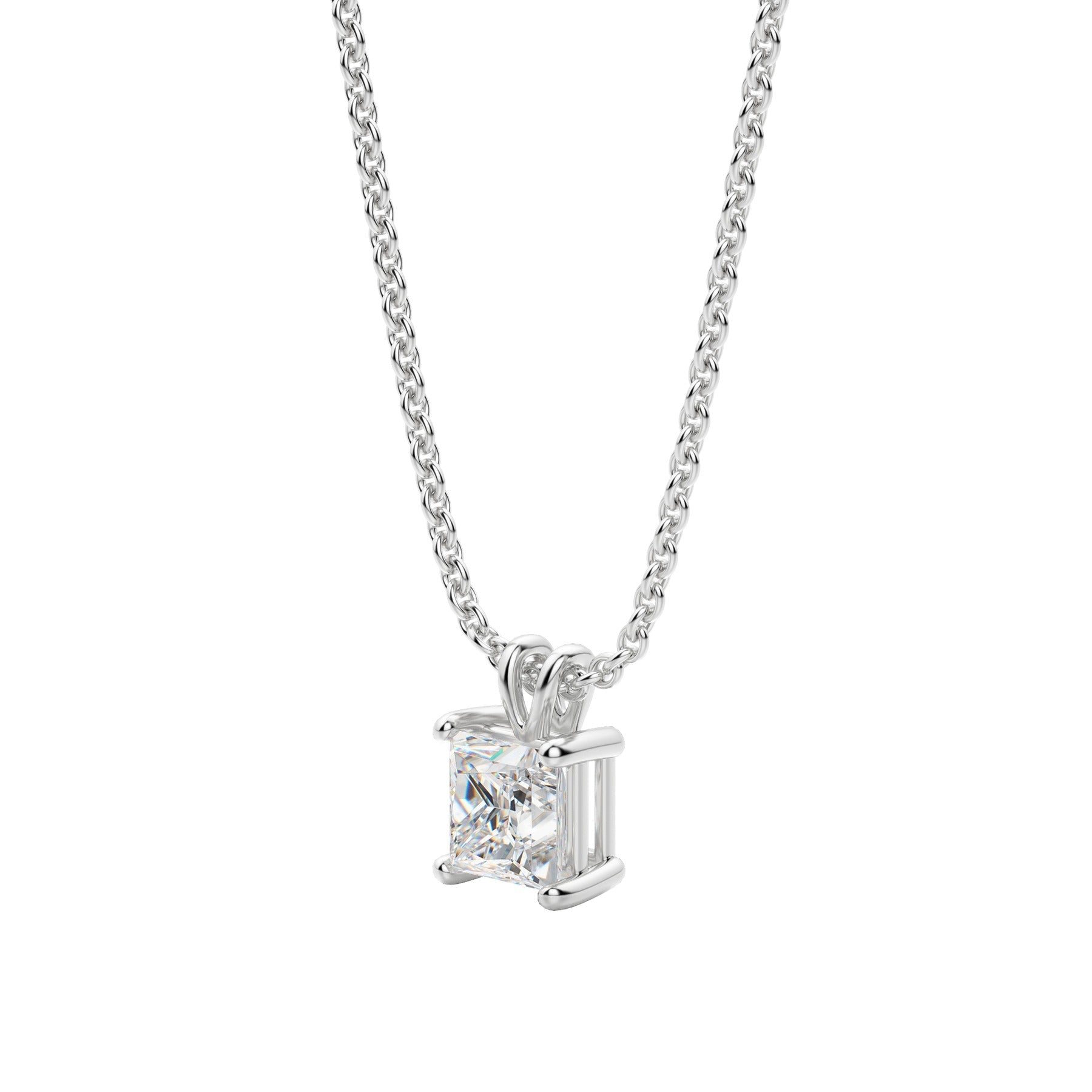 Moissanite 0.40 CT Princess Diamond Necklace