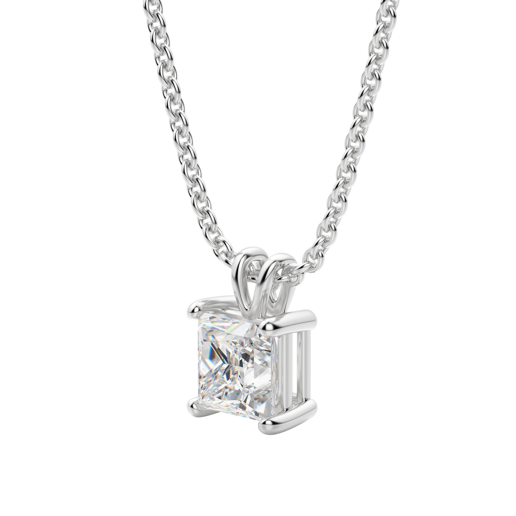 Moissanite 0.40 CT Princess Diamond Necklace