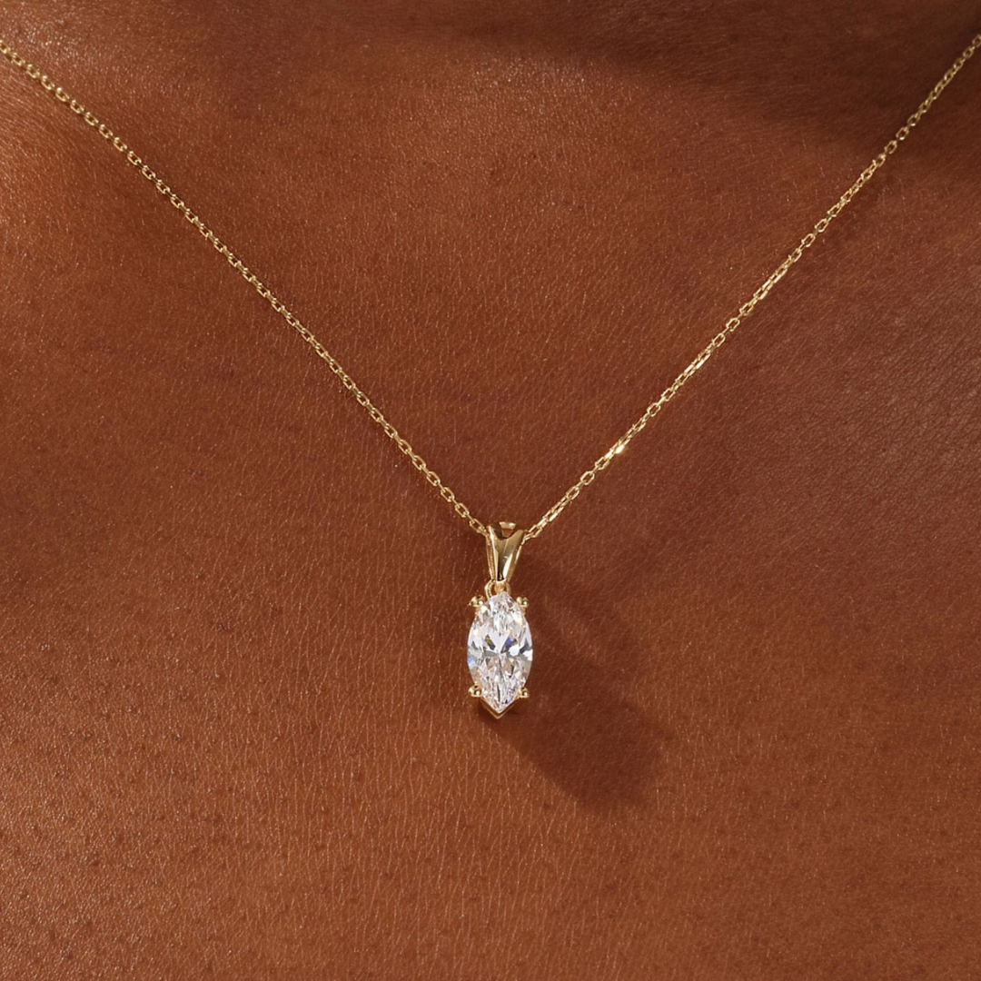 Moissanite 1.90 CT Marquise Diamond Necklace