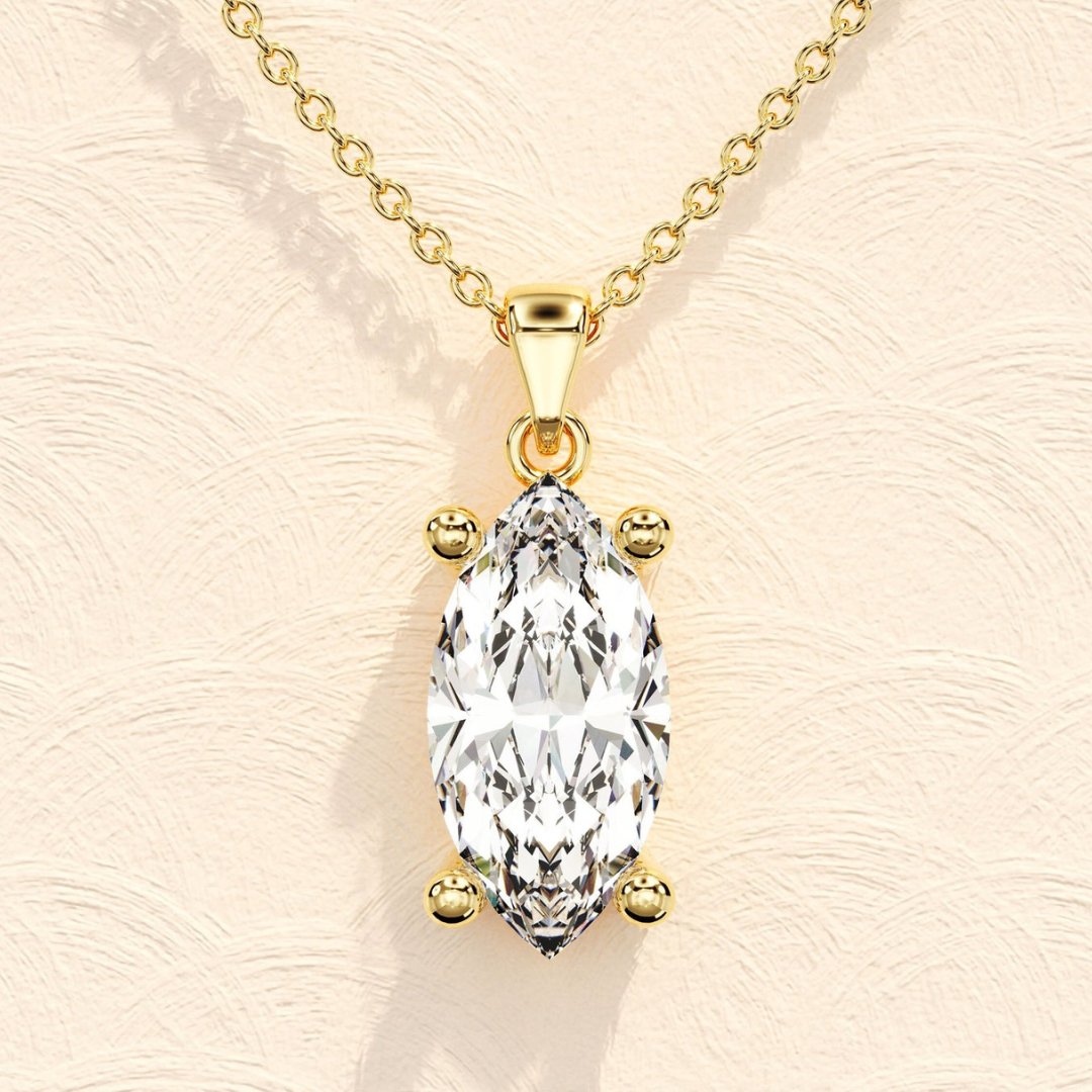 Moissanite 1.90 CT Marquise Diamond Necklace