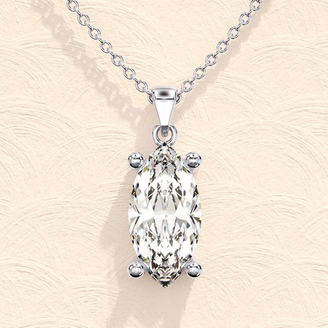 Moissanite 1.90 CT Marquise Diamond Necklace