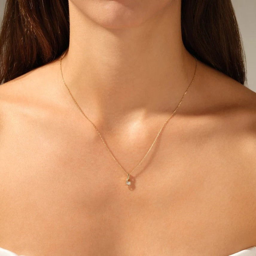 Moissanite 0.20 CT Round Diamond Necklace