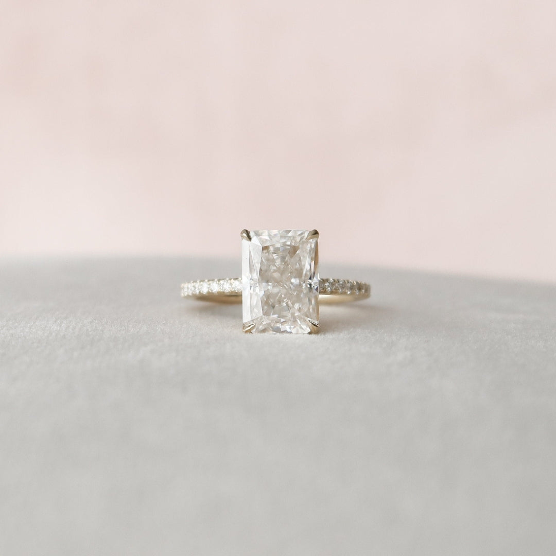 Moissanite 2.92 CT Radiant Cut Diamond Minimalist Handmade Ring