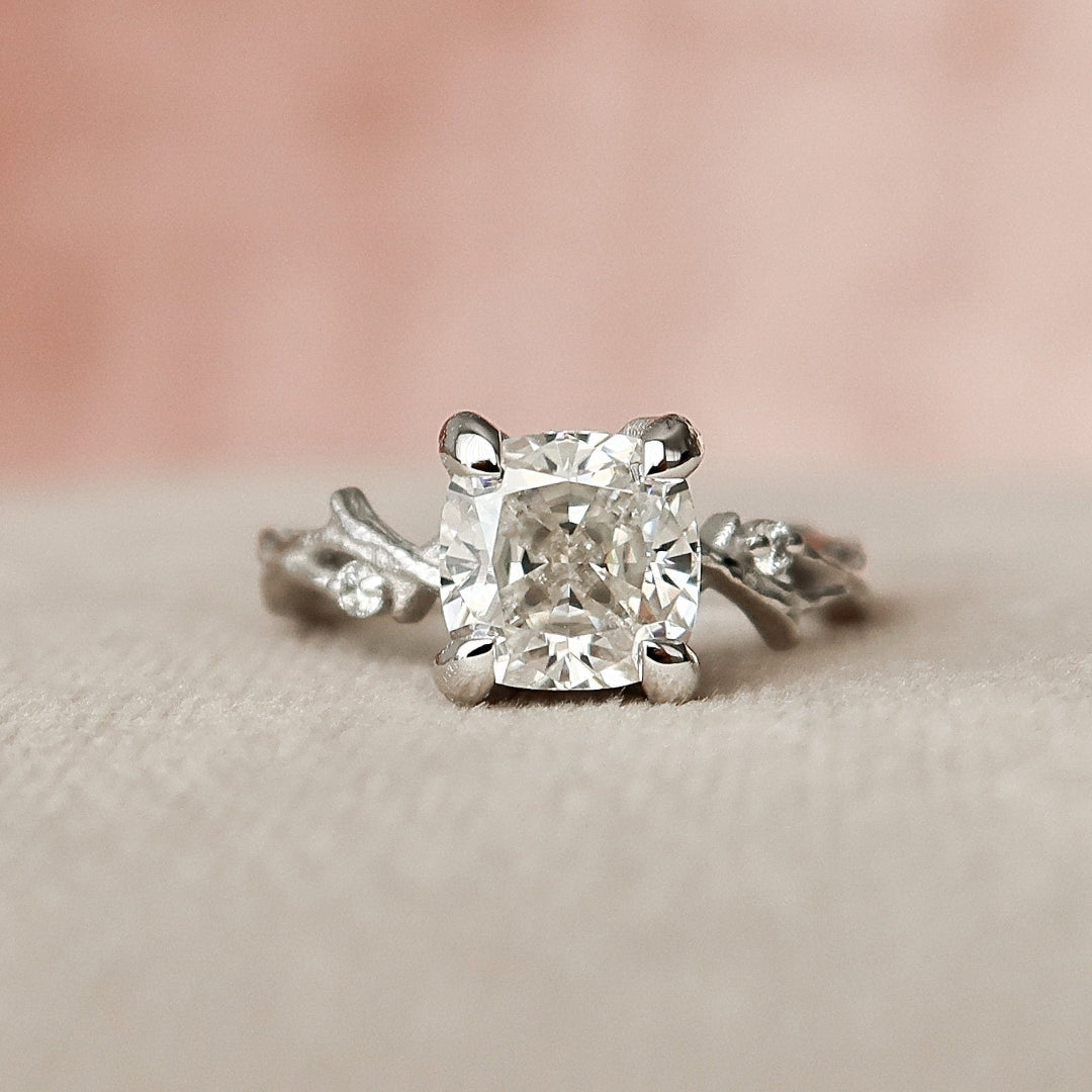 Moissanite 1.40 CT Cushion Cut Diamond Boho & Hippie Anniversary Ring