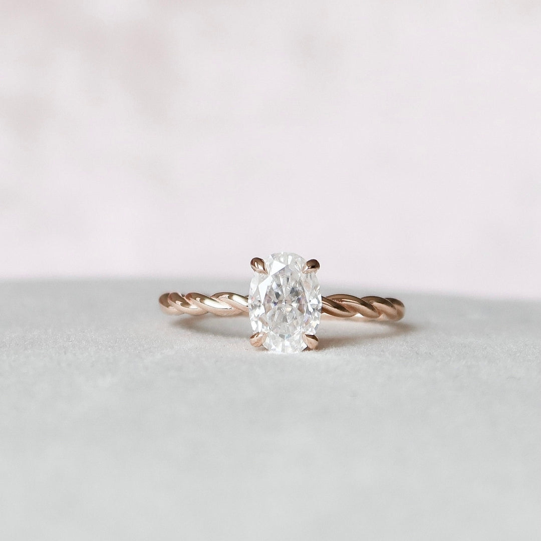 Moissanite 1.75 CT Oval Cut Diamond Edwardian Engagement Ring