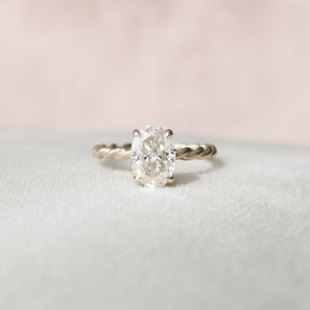 Moissanite 1.75 CT Oval Cut Diamond Edwardian Engagement Ring