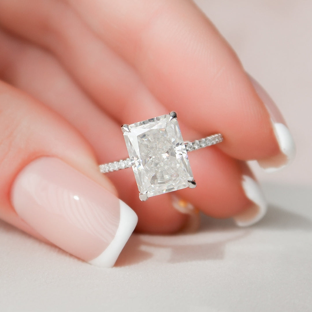 Moissanite 4.50 CT Radiant Diamond Edwardian Anniversary Ring