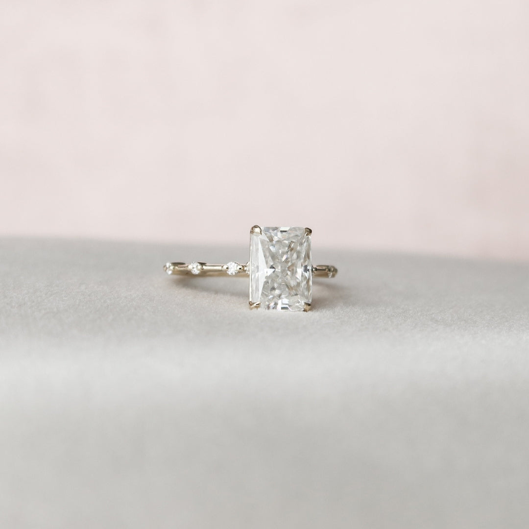 Moissanite 3.50 CT Radiant Diamond Mid-Century Anniversary Ring