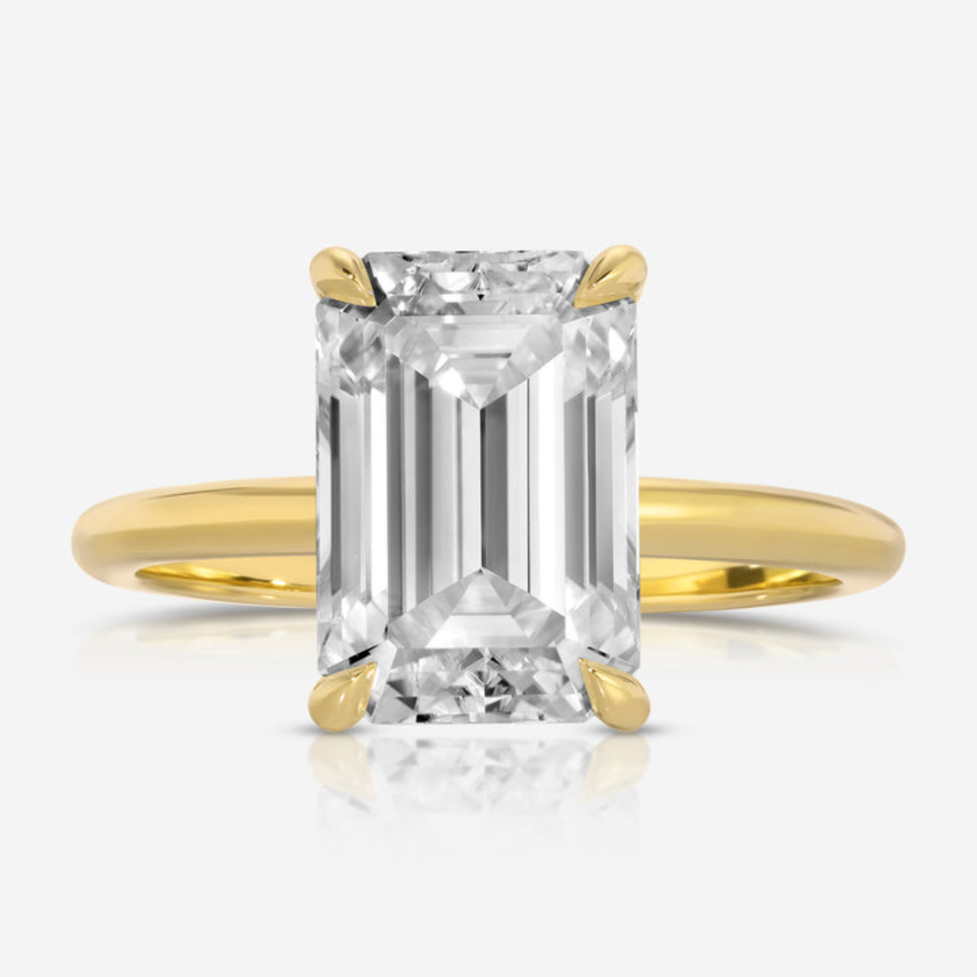 Moissanite 5.00 CT Emerald Cut Diamond Boho & Hippie Anniversary Ring