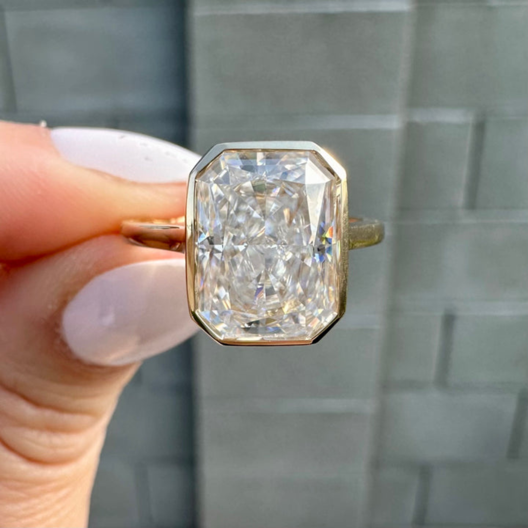 Moissanite 5.30 CT Radiant Cut Diamond Mid-Century Anniversary Ring