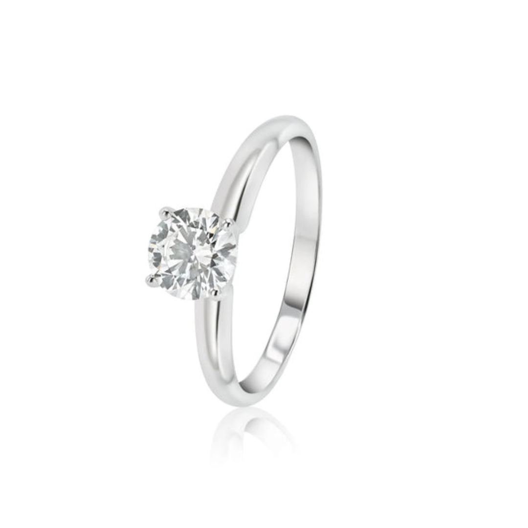 Moissanite 1.00 CT Round Cut Diamond Art Nouveau Wedding Ring