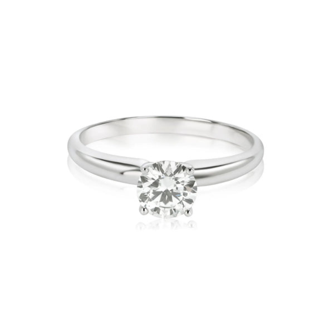 Moissanite 1.00 CT Round Cut Diamond Art Nouveau Wedding Ring