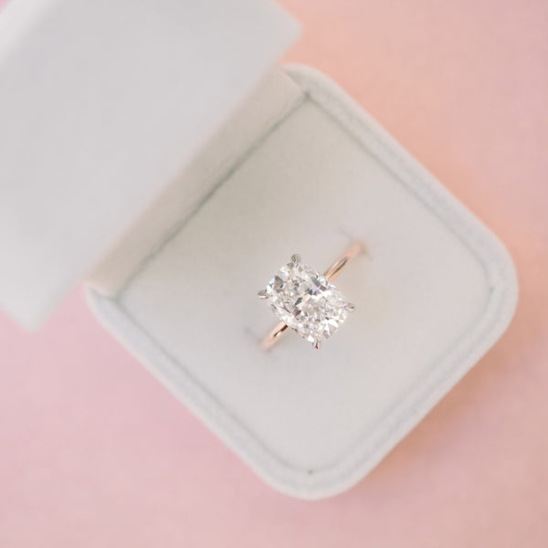 Moissanite 1.20 CT Cushion Cut Diamond Minimalist Handmade Ring