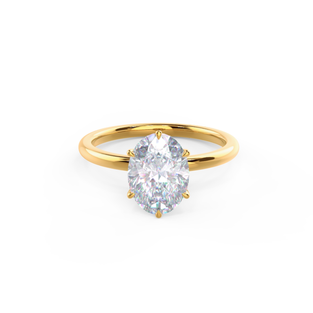 Moissanite 2.18 CT Oval Cut Diamond Mid-Century Anniversary Ring