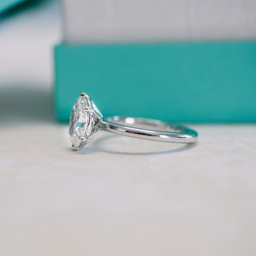 Moissanite 2.18 CT Oval Cut Diamond Mid-Century Anniversary Ring