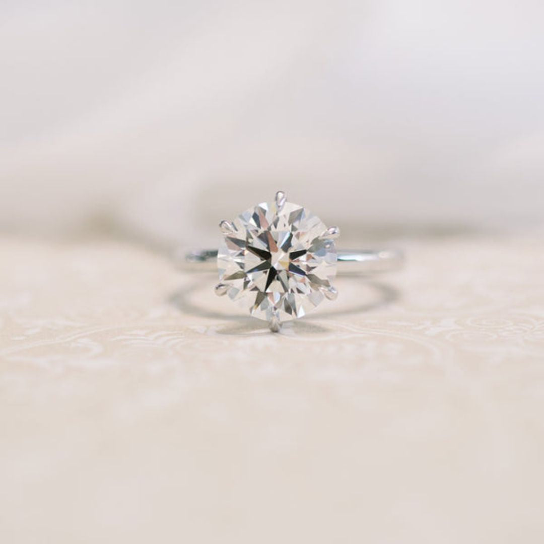 Moissanite 1.90 CT Round Cut Diamond Edwardian Engagement Ring