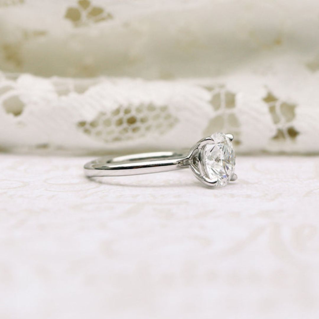 Moissanite 1.82 CT Round Cut Diamond Art Deco Anniversary Ring