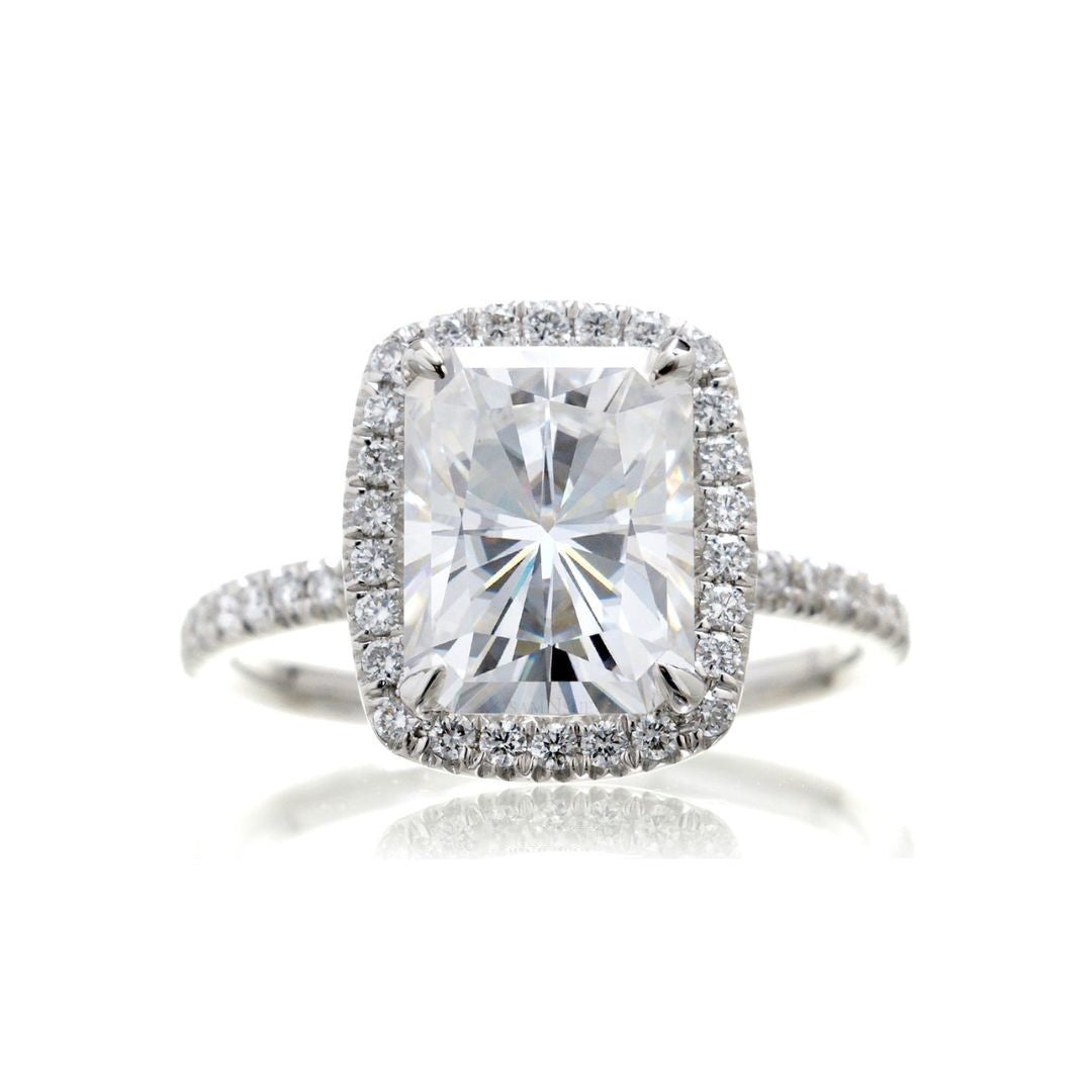 Moissanite 1.90 CT Radiant Cut Diamond Edwardian Engagement Ring