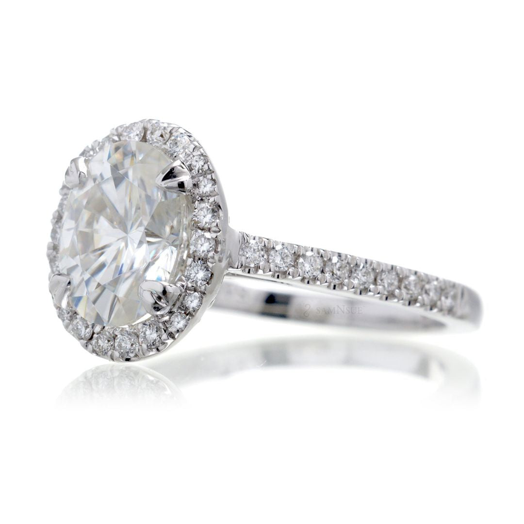 Moissanite 2.52 CT Oval Cut Diamond Art Deco Anniversary Ring