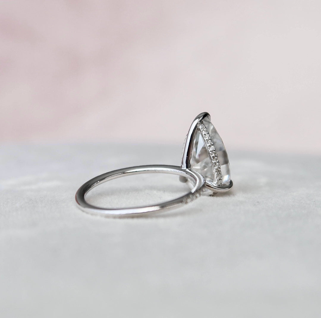 Moissanite 4.50 CT Pear Diamond Avant Garde Anniversary Ring