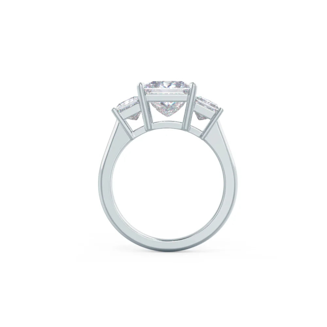 Moissanite 3.40 CT Princess Cut Diamond Minimalist Engagement Ring