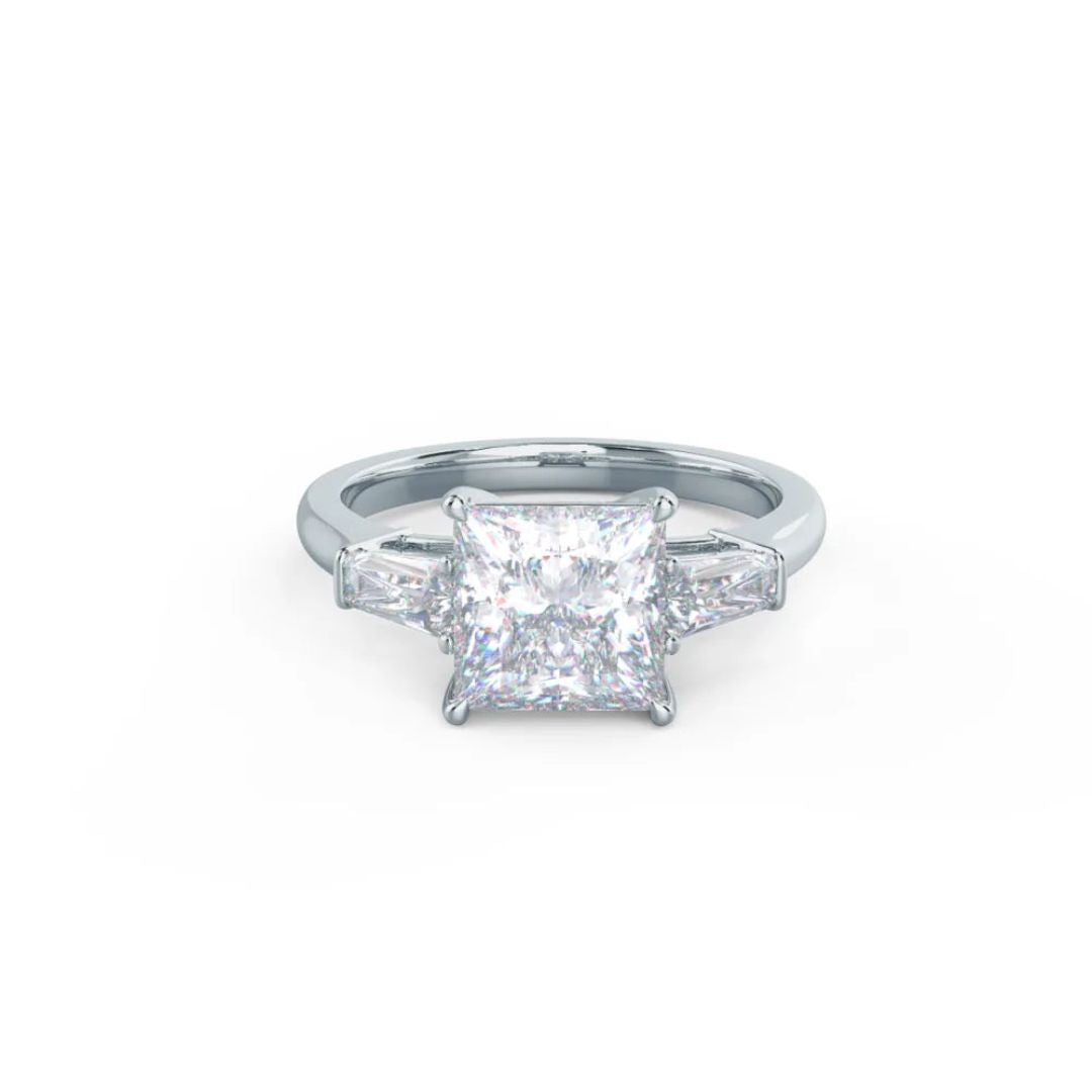 Moissanite 2.50 CT Princess Cut Diamond Avant Garde Wedding Ring